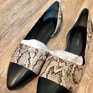 Snake Print Pointed Toe Flats